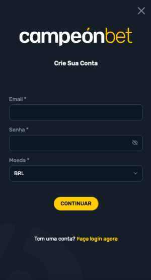 Registro e login no Campeonbet app